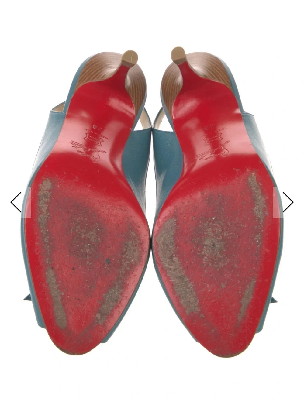 Christian Louboutin Teal Slingback Peep-Toe Pump - Picture 5 of 5